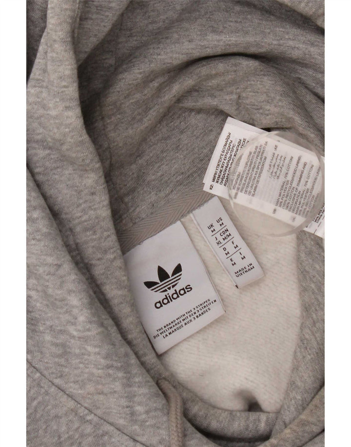 Adidas Mens Graphic Hoodie Jumper Médio Cinza Algodão Flecked
