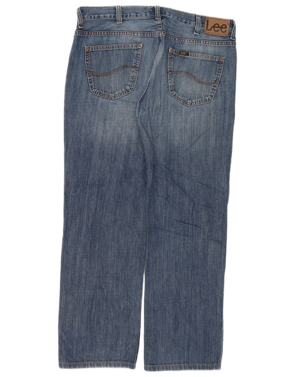 Lee Mens Seattle Straight Jeans W38 L30 Azul Algodão