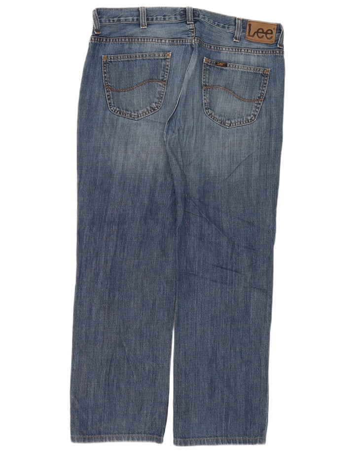 Lee Mens Seattle Straight Jeans W38 L30 Azul Algodão