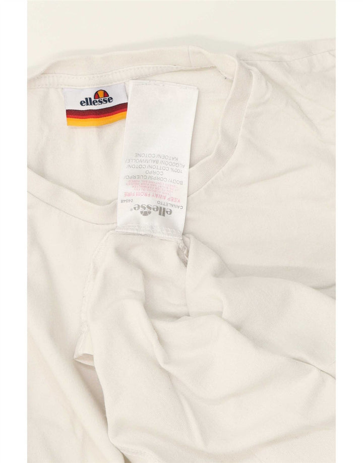 Camiseta masculina Ellesse top pequeno algodão branco