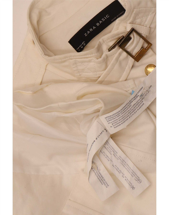 Jaqueta utilitária feminina Zara UK 12 algodão branco médio