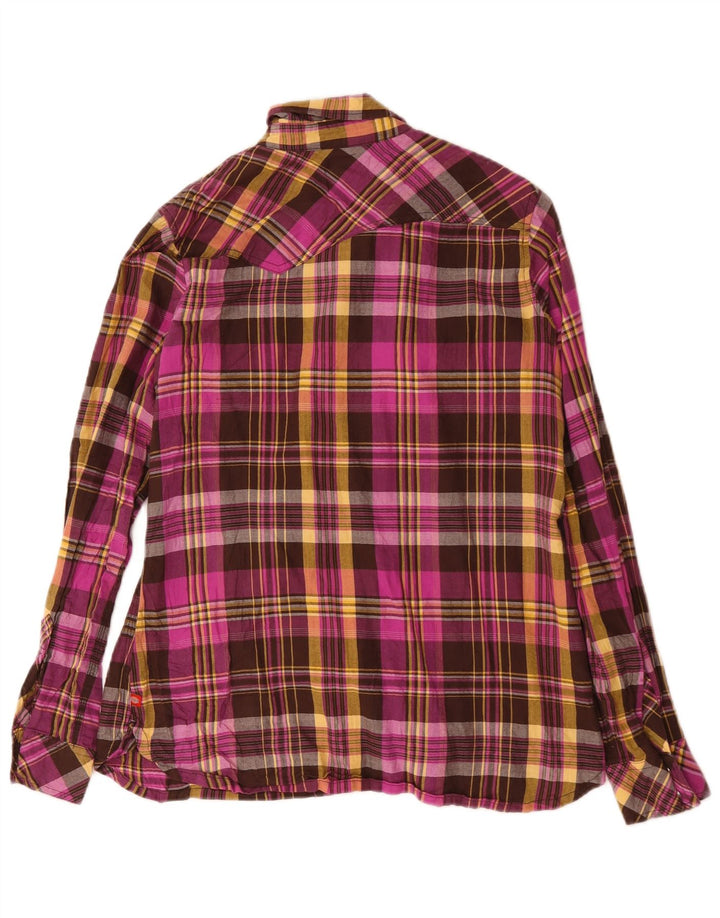 Camisa feminina de flanela Dickies Reino Unido 16 grande algodão xadrez multicolorido