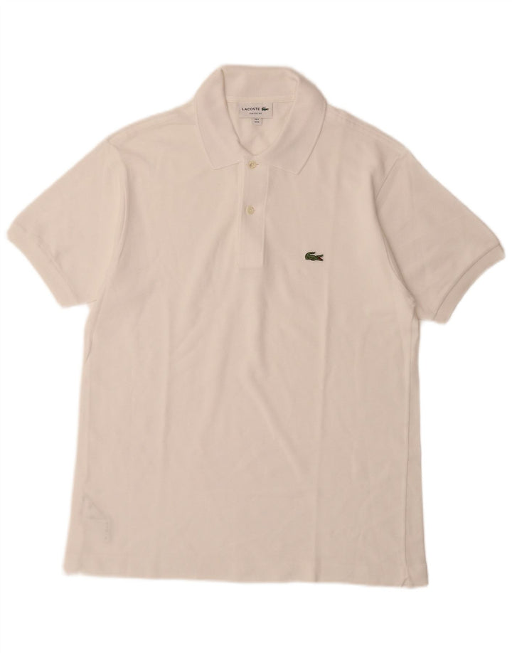 Camisa polo masculina LACOSTE Classic Fit tamanho 4 médio algodão branco