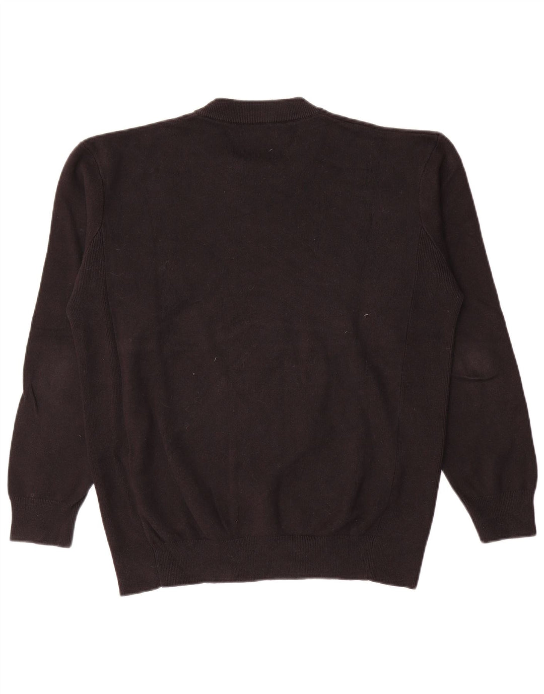 Zara Suéter masculino com gola redonda, algodão preto médio