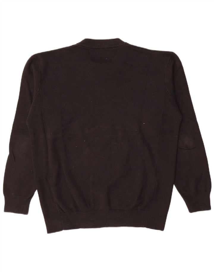 Zara Suéter masculino com gola redonda, algodão preto médio