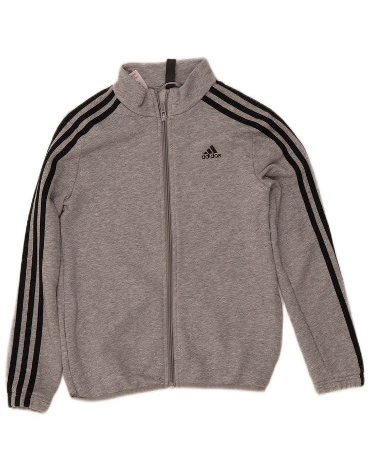 ADIDAS Boys Primegreen Tracksuit Top Jacket 9-10 Anos Cinza Algodão