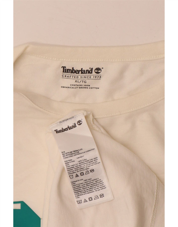 Top gráfico masculino TIMBERLAND manga comprida XL em algodão branco