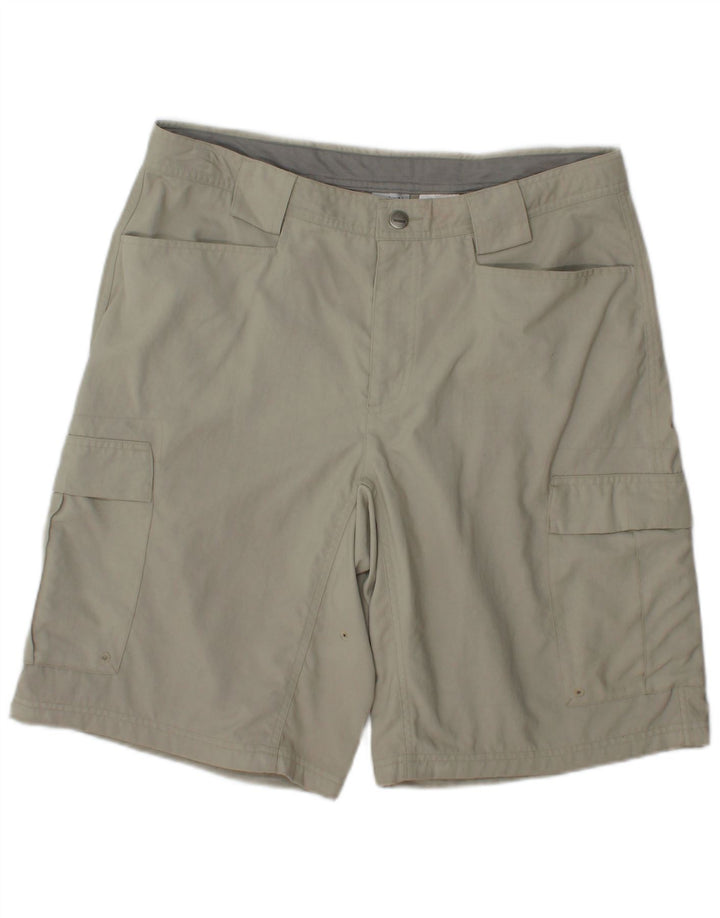 Columbia Mens Cargo Shorts W34 Grande Cinza Nylon