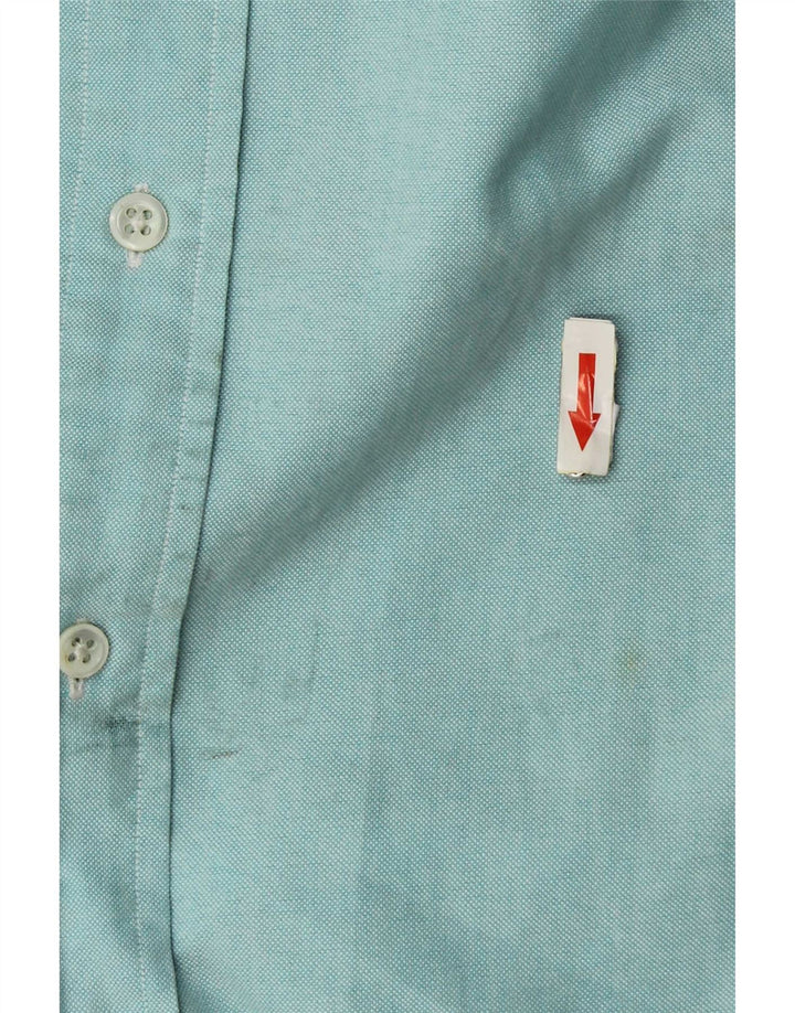 Camisa masculina Ralph Lauren tamanho 15 1/2 algodão turquesa médio