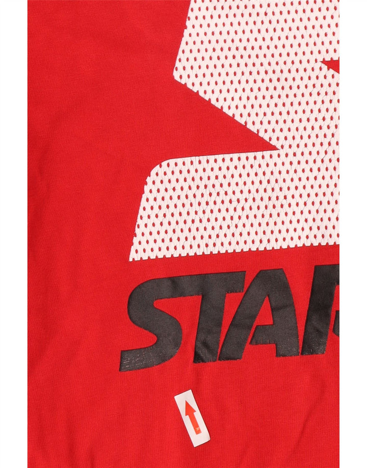 Camiseta gráfica masculina Starter Top médio algodão vermelho