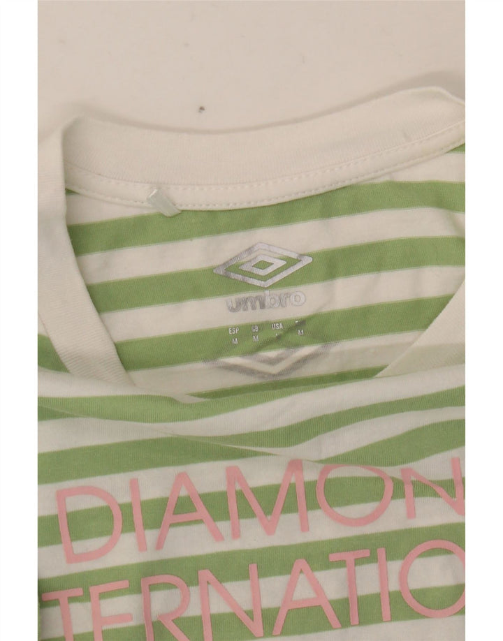 Camiseta feminina gráfica UMBRO Reino Unido 12 listrado verde médio