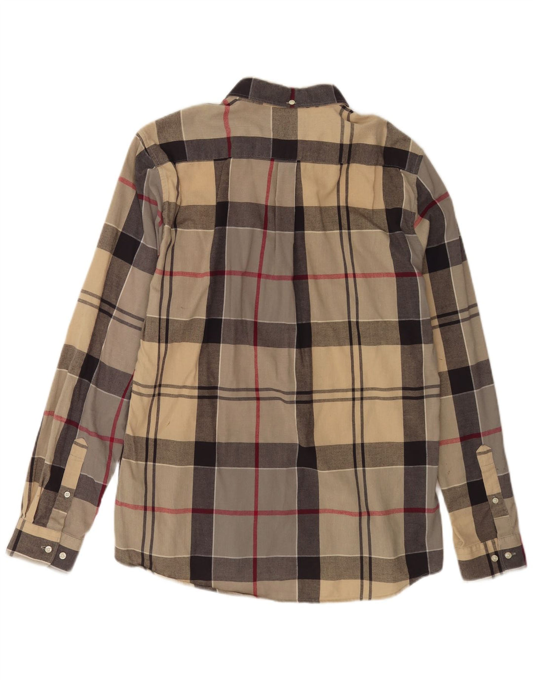Camisa masculina Barbour Tailored Fit grande algodão xadrez bege