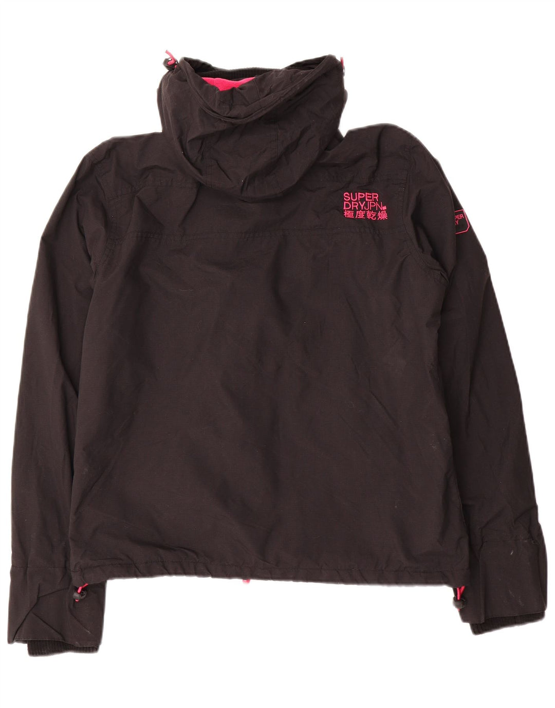 Jaqueta corta-vento feminina SUPERDRY com capuz e capuz Reino Unido 14 médio preto