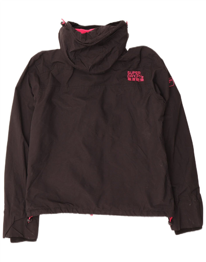 Jaqueta corta-vento feminina SUPERDRY com capuz e capuz Reino Unido 14 médio preto