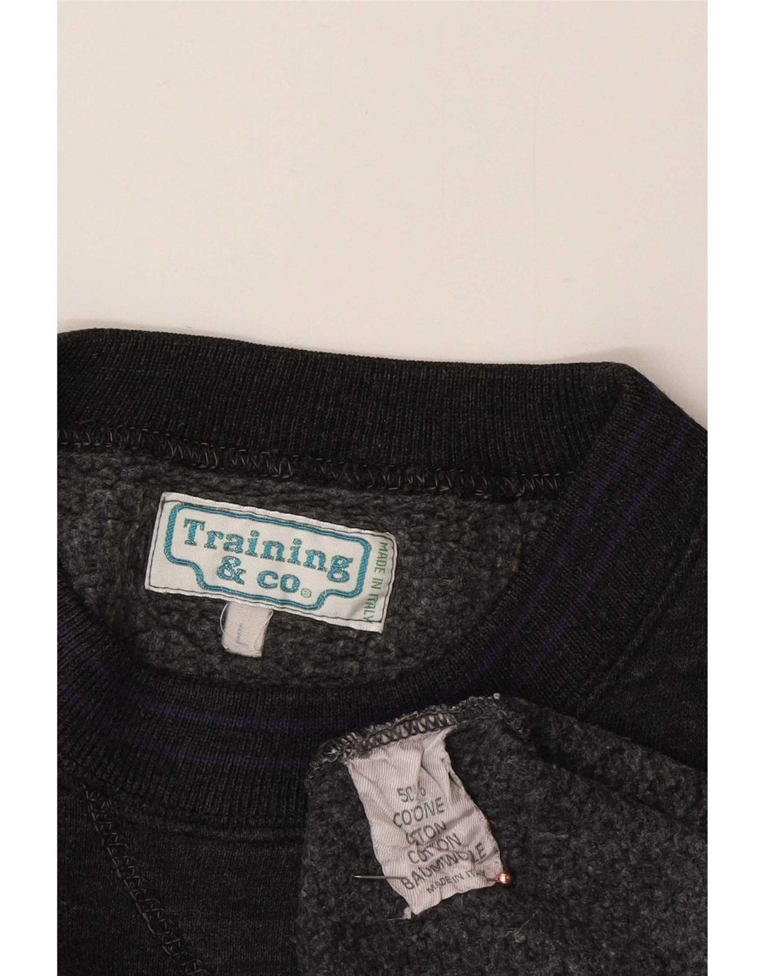 Moletom masculino vintage Jumper grande algodão cinza