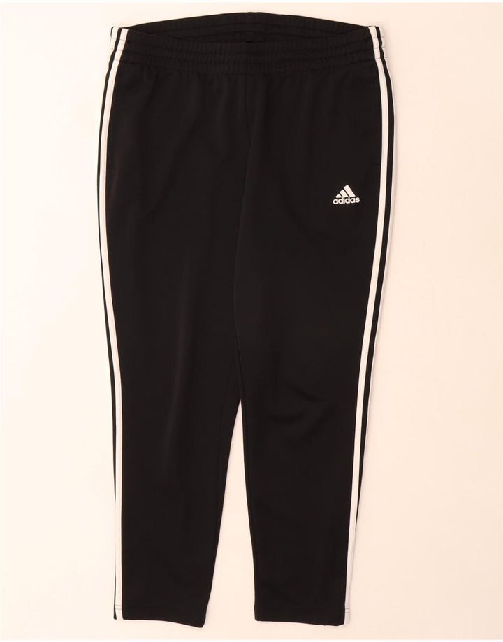 Calça de treino feminina Adidas UK 16/18 grande poliéster preto