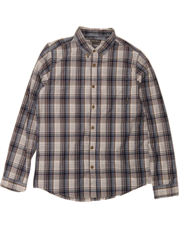 EDDIE BAUER Mens Shirt Medium Blue Check Vintage Eddie Bauer and Second-Hand Eddie Bauer from Messina Hembry 