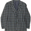 Jaqueta blazer masculina vintage com 2 botões UK 38 xadrez cinza médio
