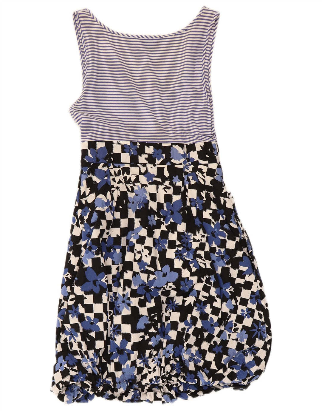 Vestido de verão feminino Moschino Reino Unido 8 pequeno azul floral