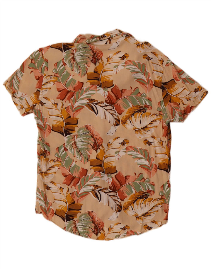 Camisa masculina Marrakech de algodão floral bege médio