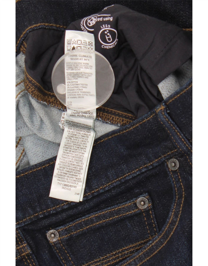 Marks & Spencer Mens Slim Jeans W38 L29 Azul Marinho Algodão