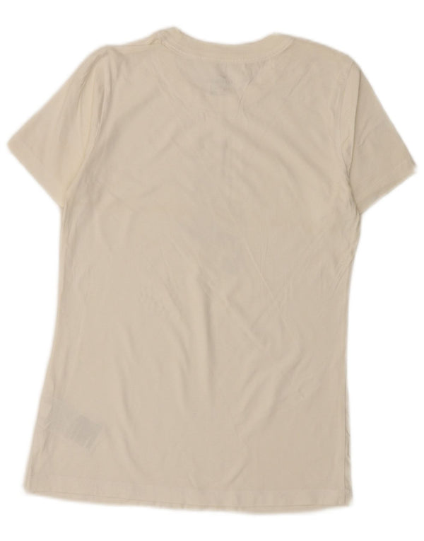 Camiseta Nike feminina gráfica Top UK 6 XS algodão branco