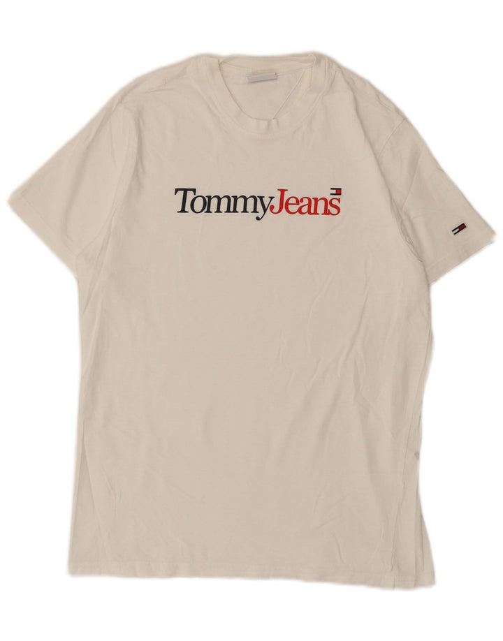 Tommy Hilfiger Camiseta masculina gráfica top pequeno branco