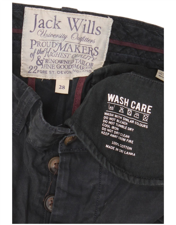 Shorts Chino feminino Jack Wills W28 médio algodão azul marinho