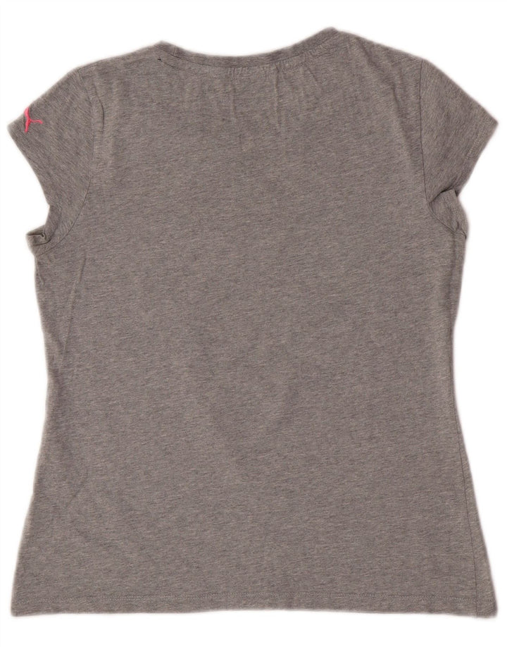 Puma Camiseta Feminina Graphic Top UK 14 Cinza Médio