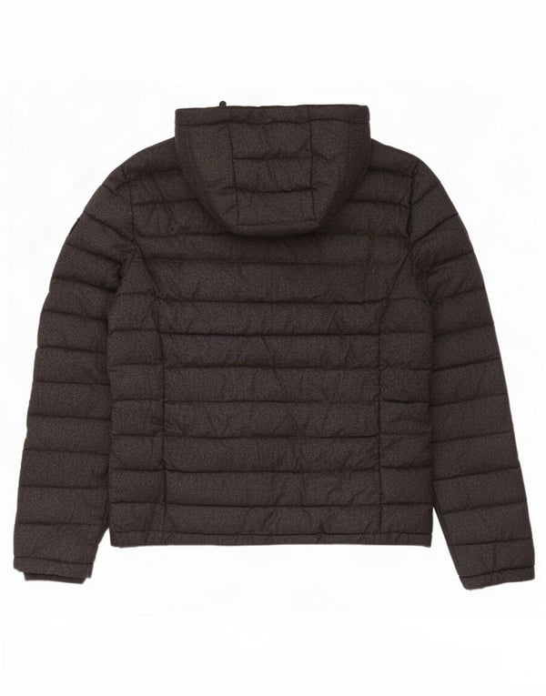 Jaqueta acolchoada com capuz masculina Superdry UK 42 XL poliéster cinza