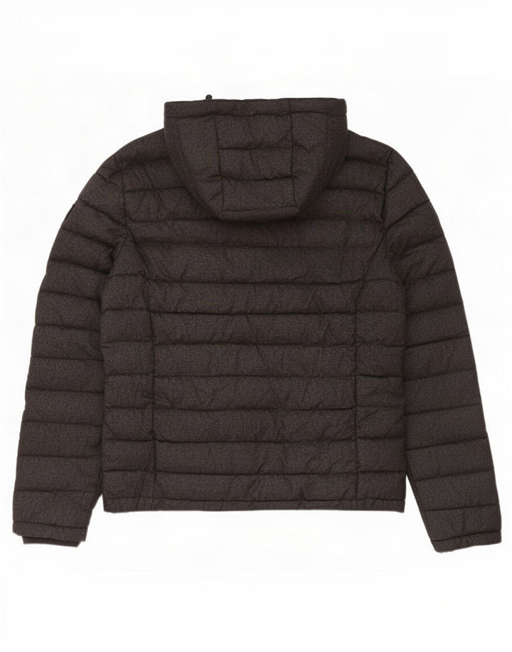 Jaqueta acolchoada com capuz masculina Superdry UK 42 XL poliéster cinza