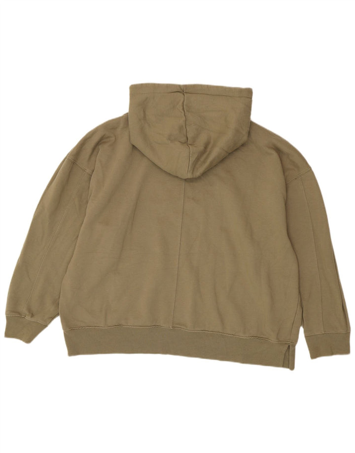 Suéter com capuz grande feminino Topshop Reino Unido 12/14 poliéster cáqui médio