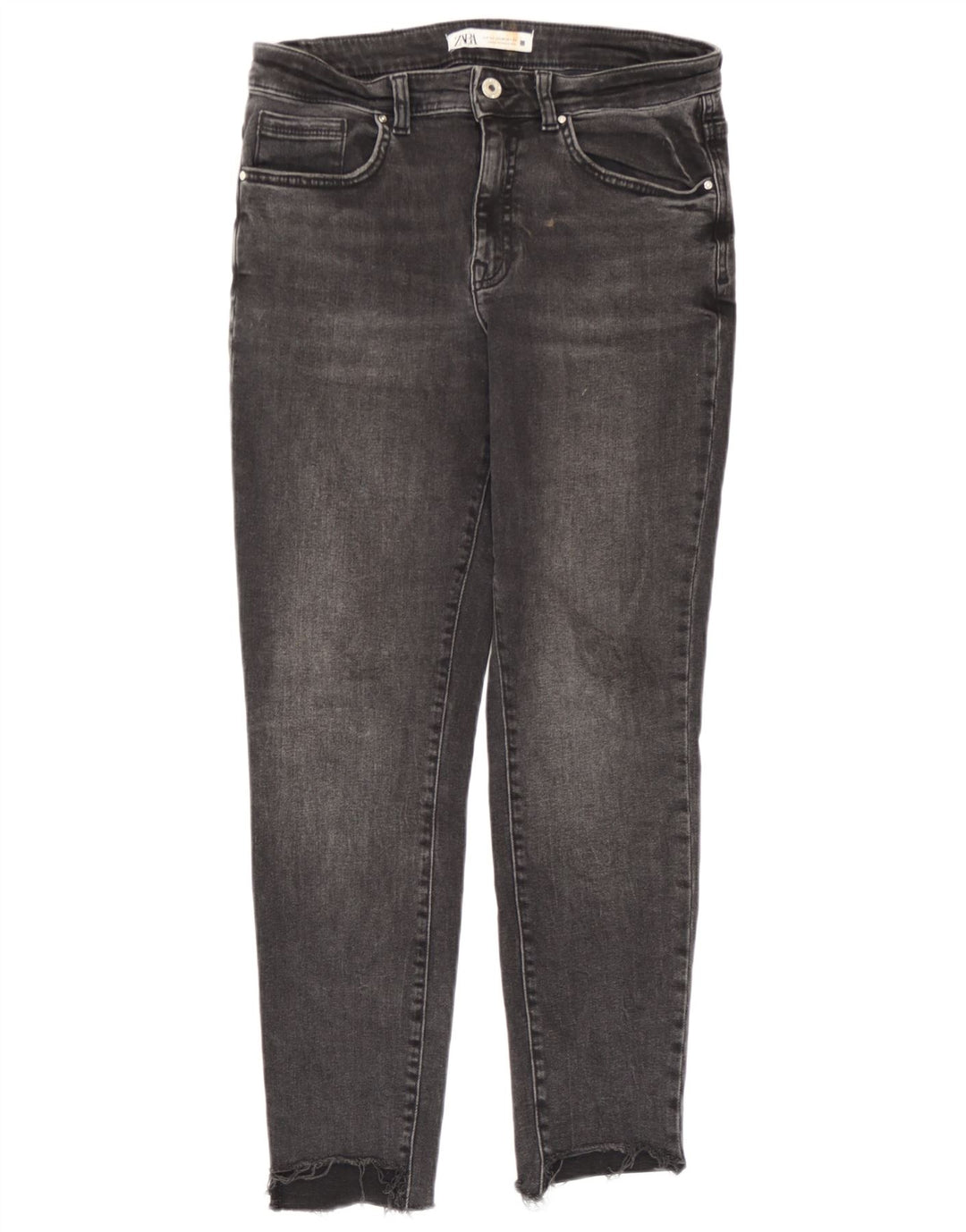 Zara Jeans Slim Feminino EU 42 Grande W32 L26 Cinza
