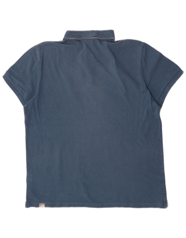 Camisa polo masculina The North Face XL azul algodão