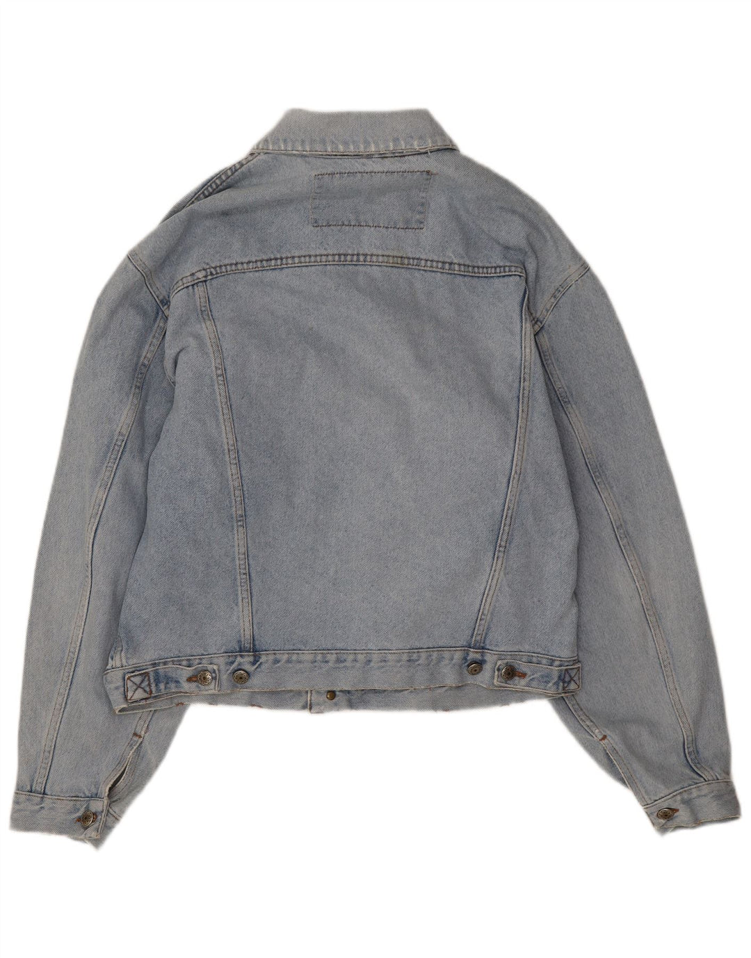 Jaqueta jeans masculina vintage desgastada Reino Unido 40 algodão azul grande