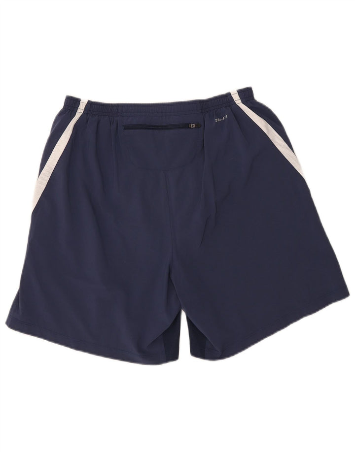 Shorts esportivos masculinos Nike Dri Fit grande poliéster colorblock azul marinho