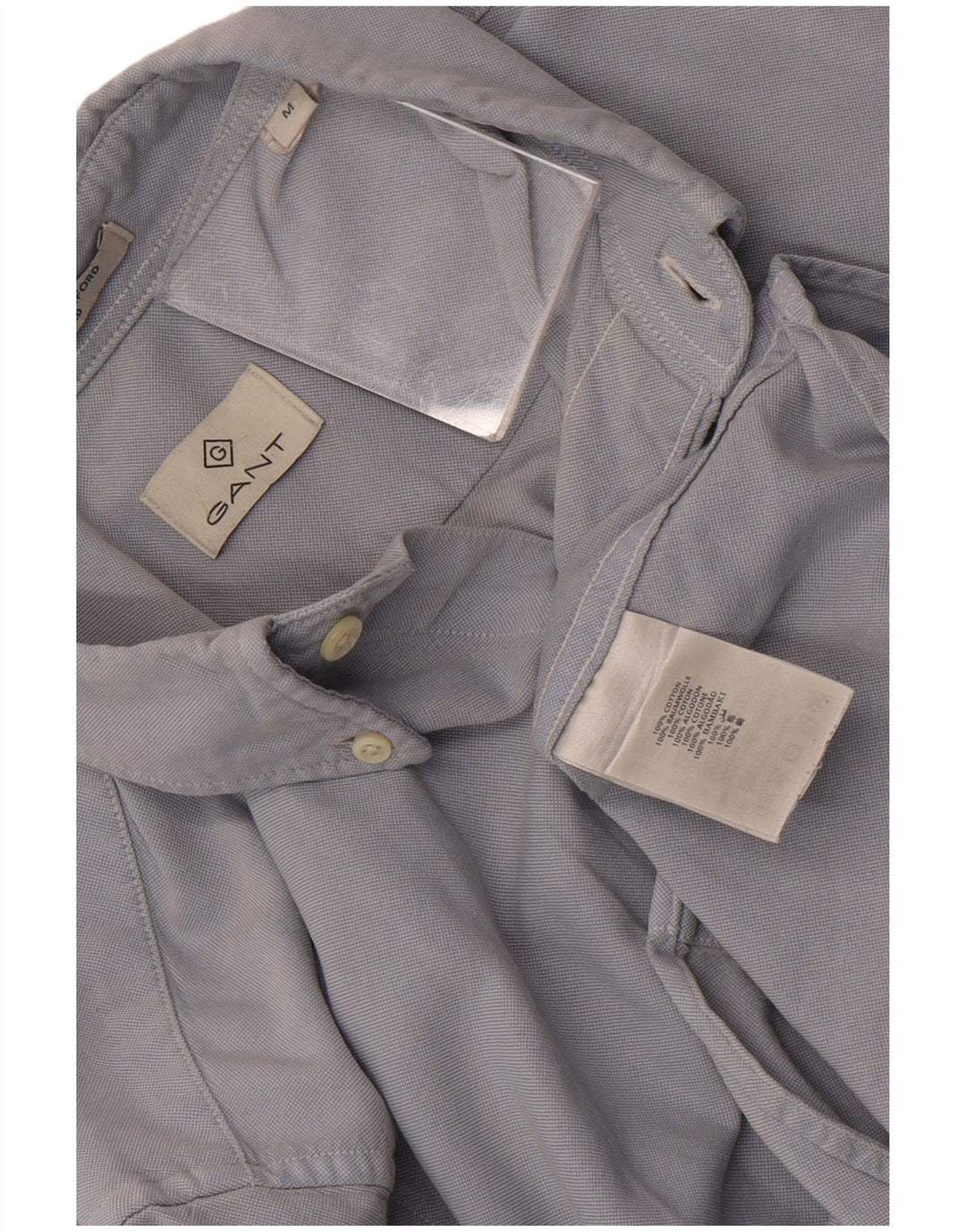 Camisa masculina GANT justa azul médio algodão