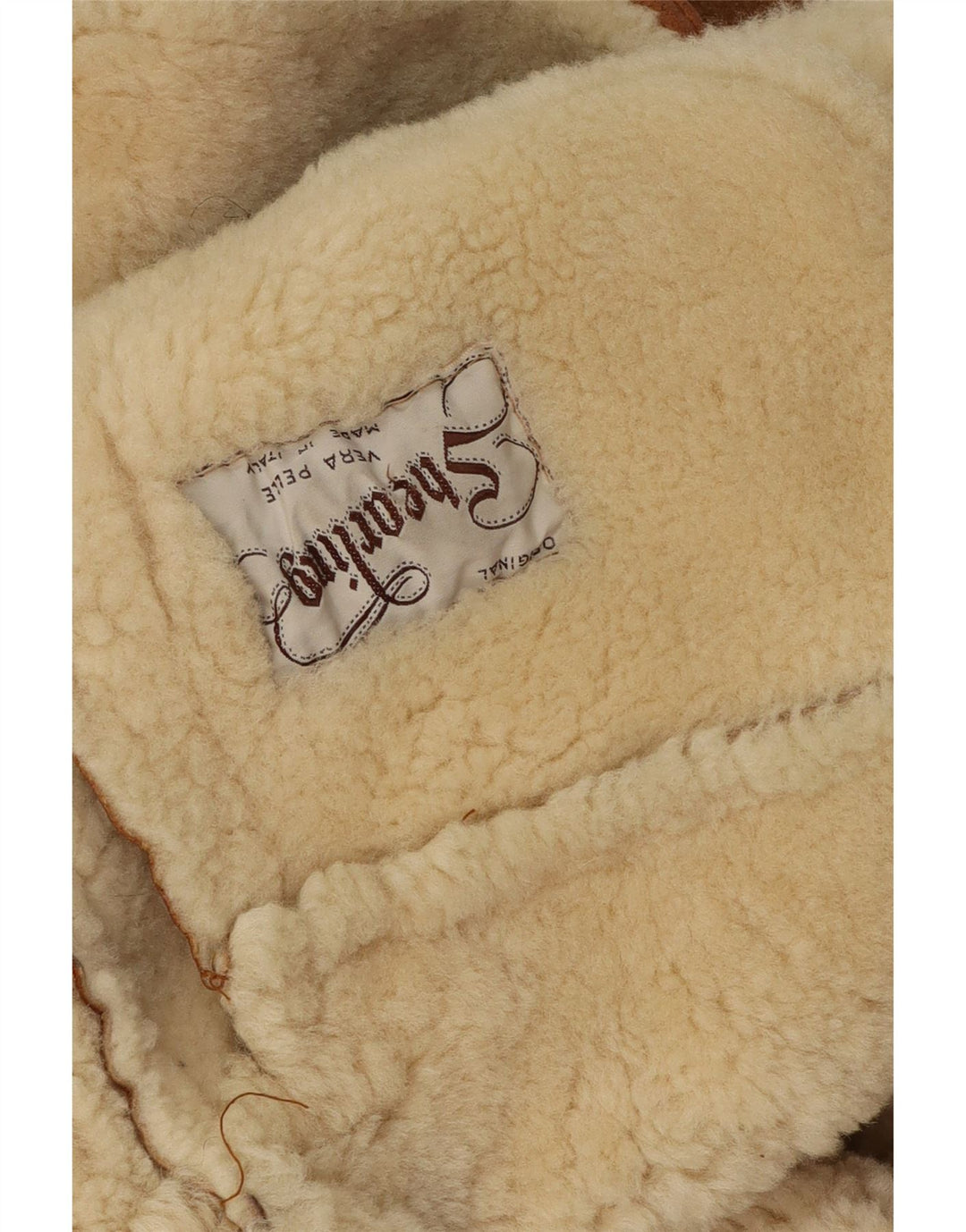 Jaqueta masculina vintage de shearling UK 40 grande marrom shearling