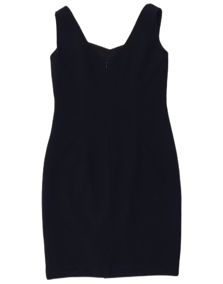 Vestido bainha sem mangas feminino Phase Eight Reino Unido 12 poliéster azul marinho médio