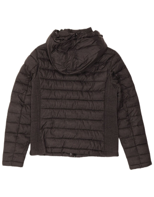 Casaco acolchoado com capuz Superdry para meninas 15-16 anos poliéster cinza grande