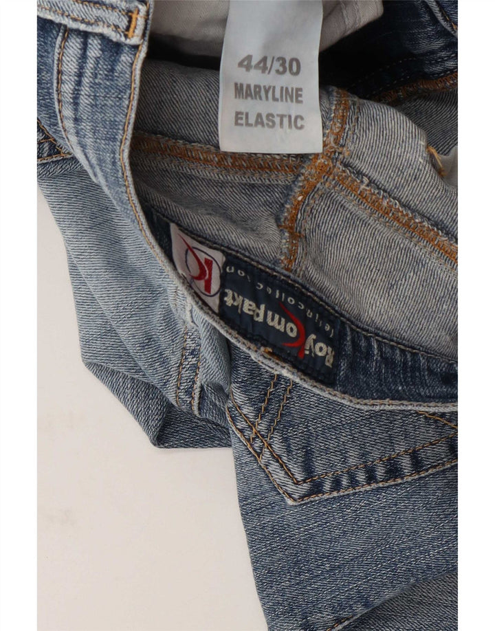 Calça jeans reta feminina Roy Kompakt W30 L31 algodão azul
