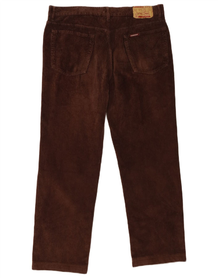 Calça masculina reta de veludo CARRERA W36 L29 marrom