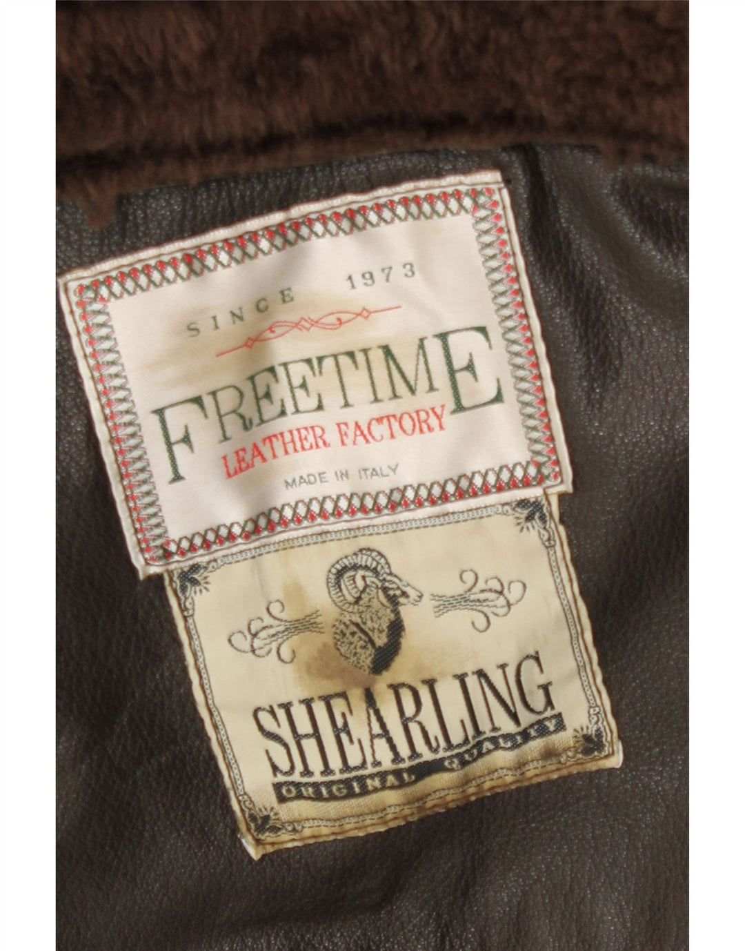 Jaqueta masculina vintage Shearling UK 42 XL marrom shearling