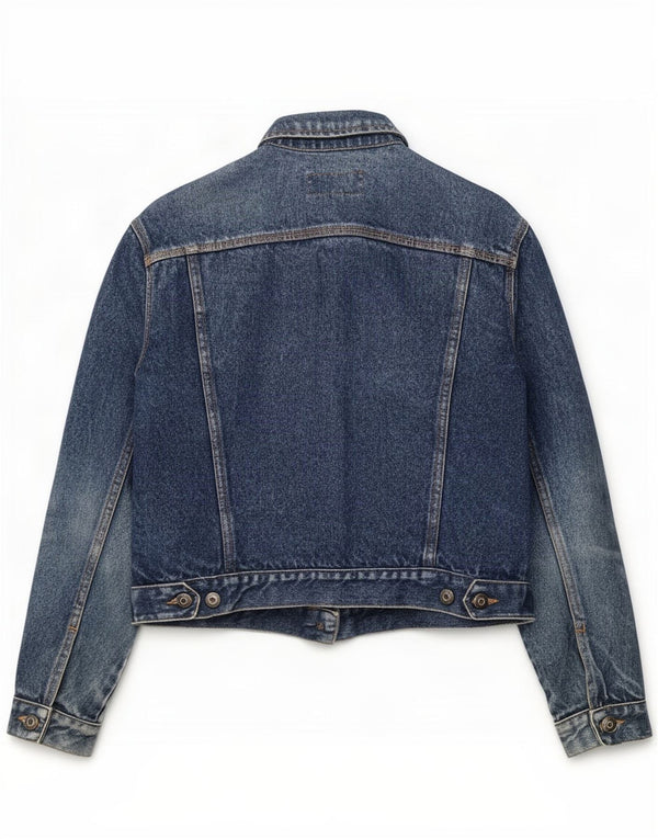 Jaqueta jeans feminina French Connection Reino Unido 16 grande algodão azul
