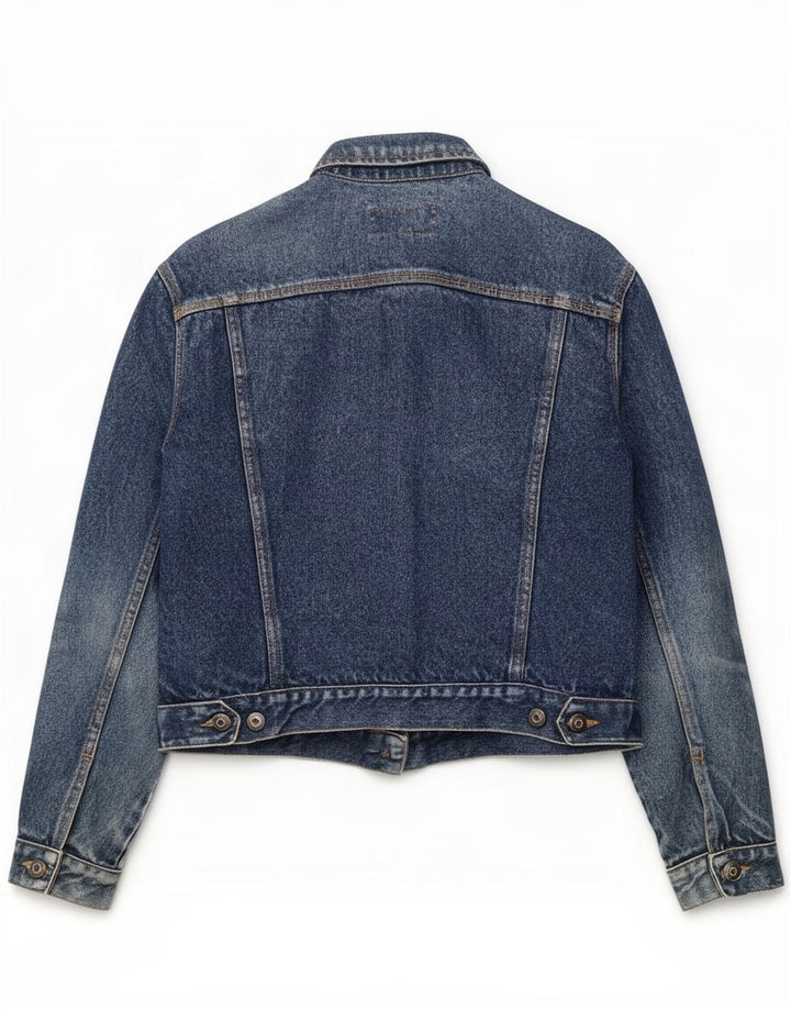 Jaqueta jeans feminina French Connection Reino Unido 16 grande algodão azul