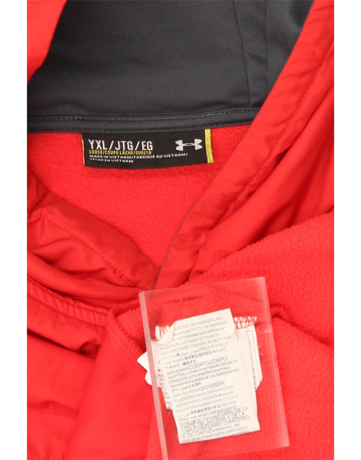 UNDER ARMOUR Meninos moletom com capuz 13-14 anos XL poliéster vermelho