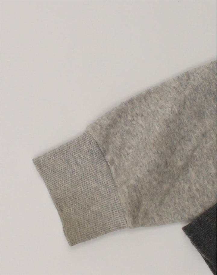 CONVERSE Boys Graphic Hoodie Jumper 13-14 Years XL Grey Colourblock Cotton | Vintage Converse | Thrift | Second-Hand Converse | Used Clothing | Messina Hembry 