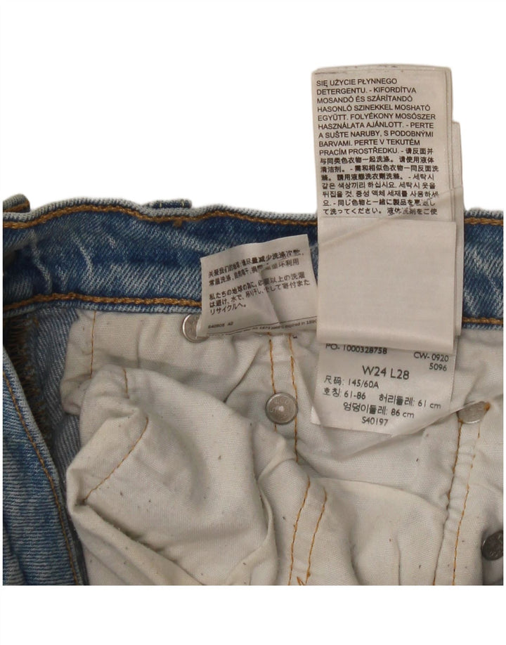 Calça jeans feminina Levi's 501 Straight W24 L28 azul algodão