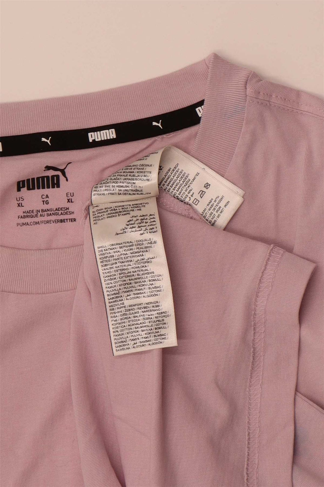 Camiseta masculina PUMA Top XL algodão rosa