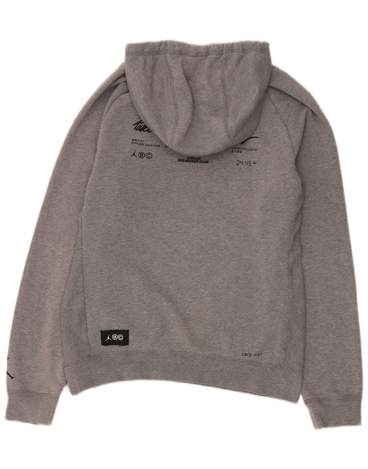 Jordan Mens Graphic Hoodie Jumper Pequeno Algodão Cinza
